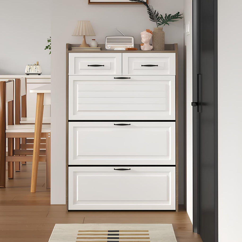 🎁 Meilleure Vente ! Armoire à Chaussures 3 Portes + 2 Tiroirs + Sac à Dos Offert