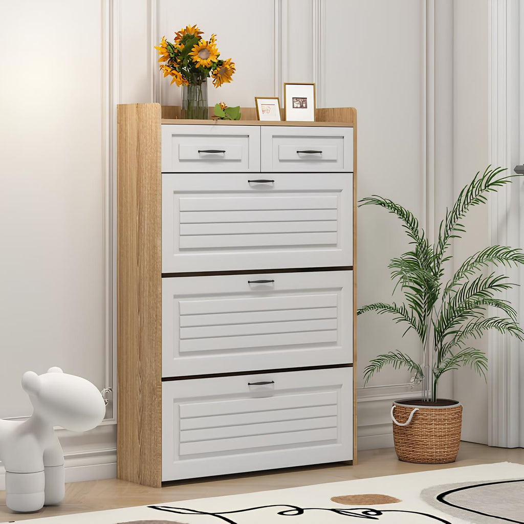🎁 Meilleure Vente ! Armoire à Chaussures 3 Portes + 2 Tiroirs + Sac à Dos Offert