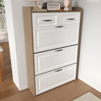 🎁 Meilleure Vente ! Armoire à Chaussures 3 Portes + 2 Tiroirs + Sac à Dos Offert