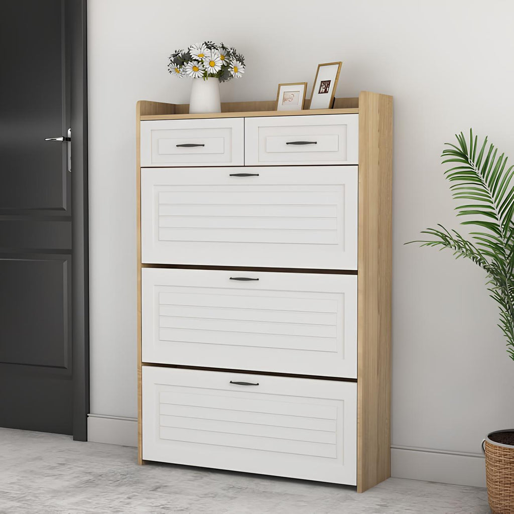 🎁 Meilleure Vente ! Armoire à Chaussures 3 Portes + 2 Tiroirs + Sac à Dos Offert