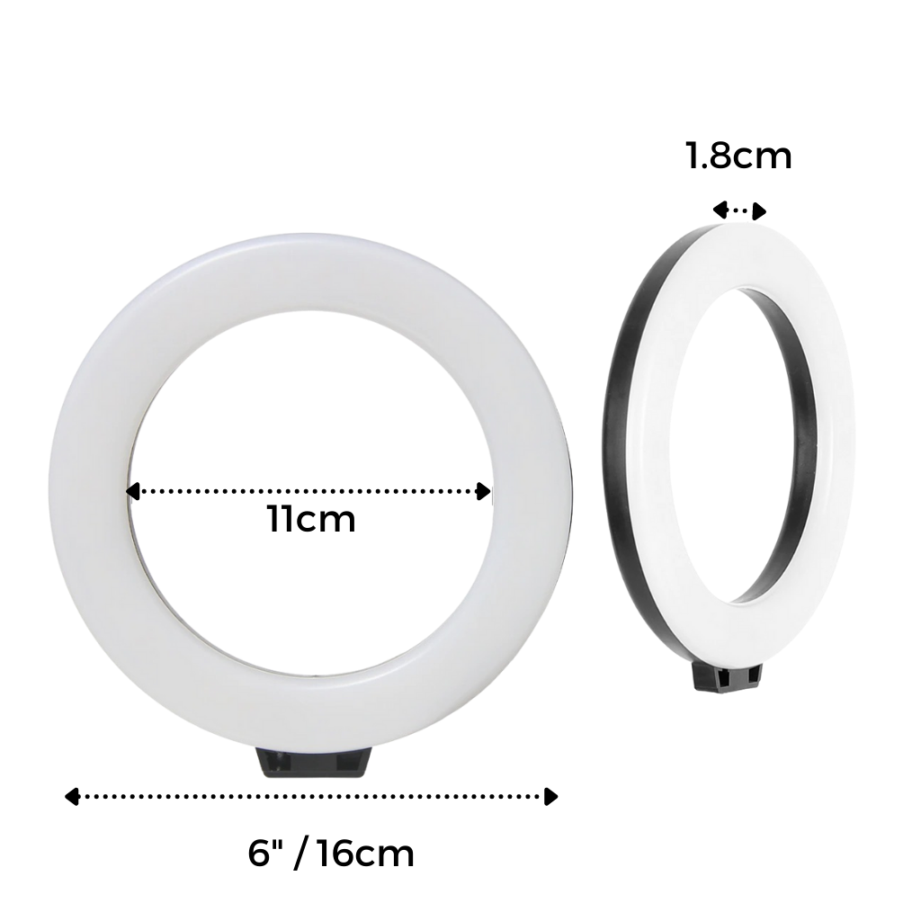 Lampe circulaire à LED de 16 cm avec trépied
