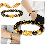 Bracelet en obsidienne noir et doré