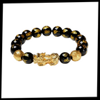 Bracelet en obsidienne noir et doré