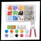 Pack de boutons de pression avec pince