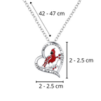 Collier à pendentif de cardinal en forme de cœur
