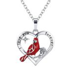 Collier à pendentif de cardinal en forme de cœur