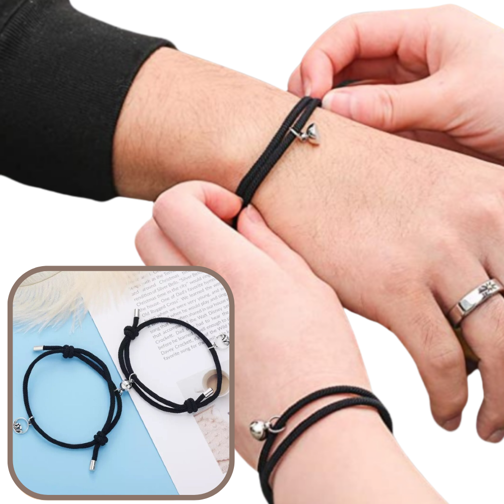 Lot de 2 bracelets magnétiques pour couples