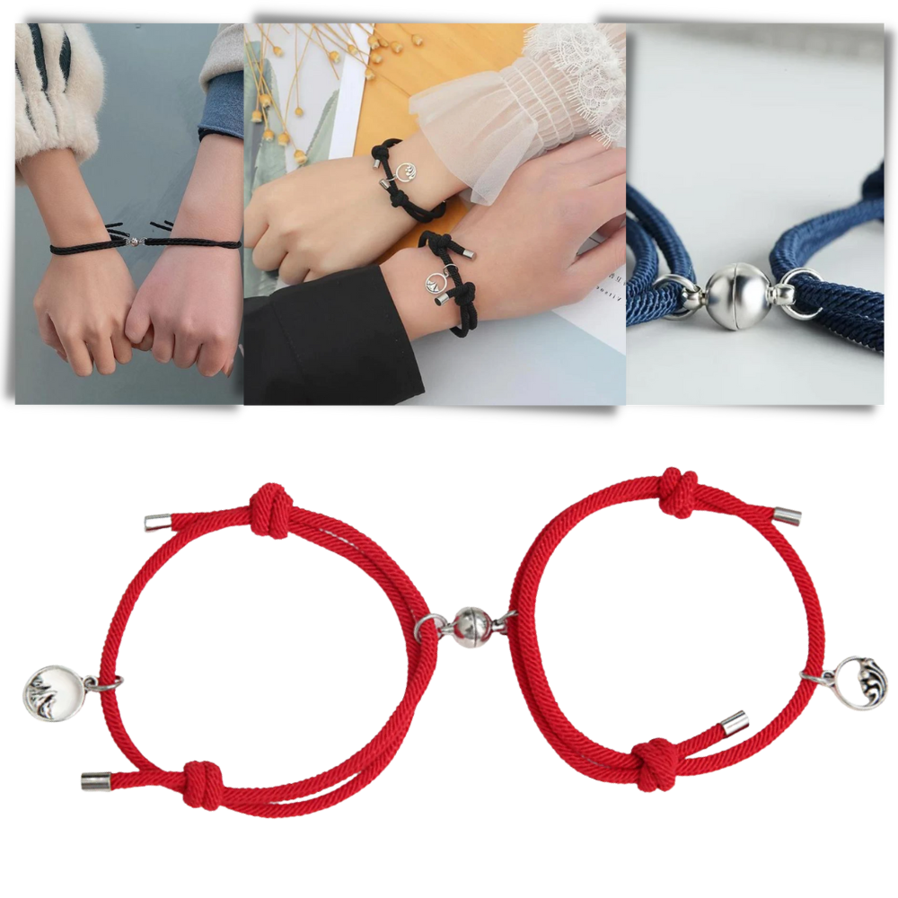 Lot de 2 bracelets magnétiques pour couples
