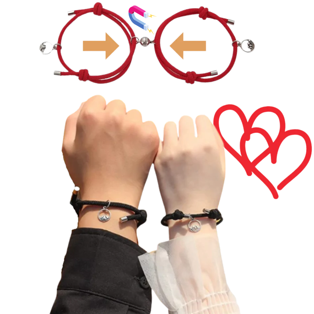 Lot de 2 bracelets magnétiques pour couples