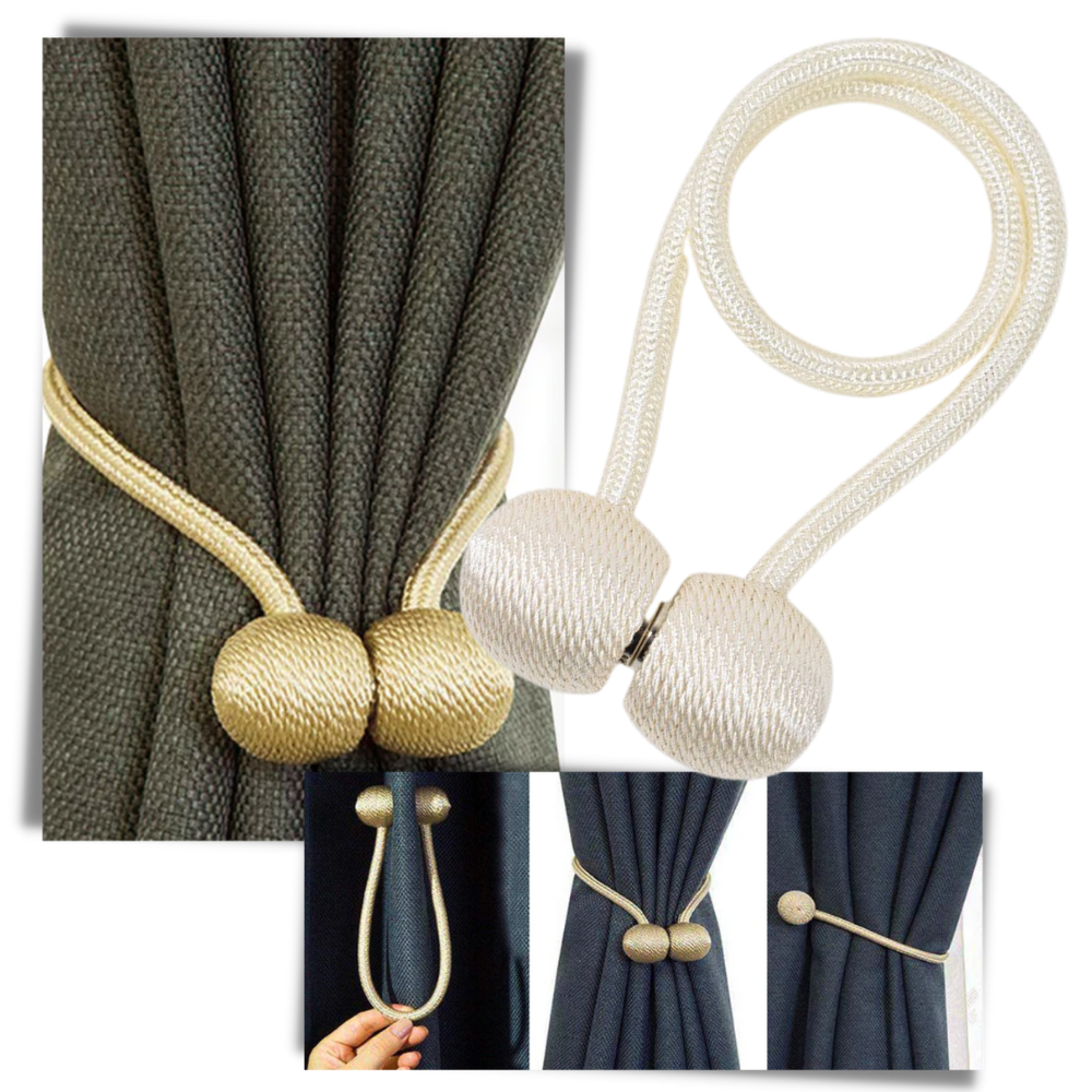 Lot de 2 attaches magnétiques pour rideaux