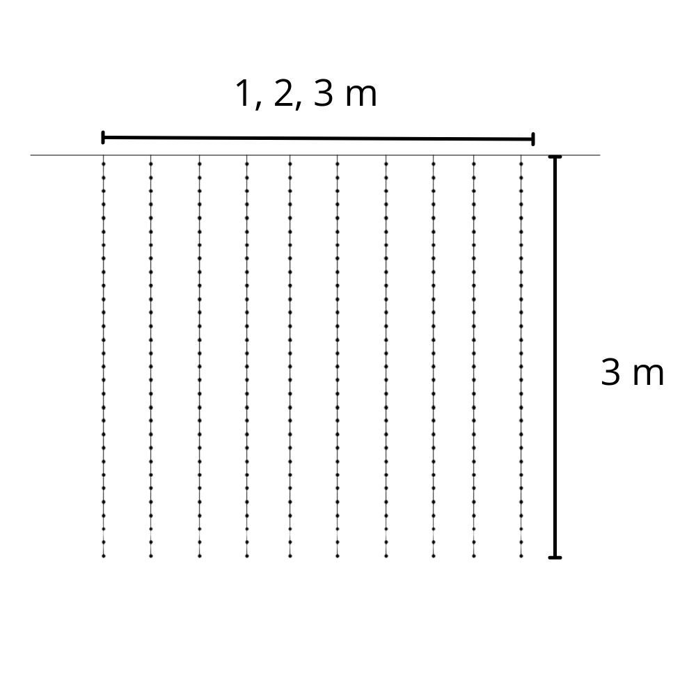 Rideau de lumières avec télécommande