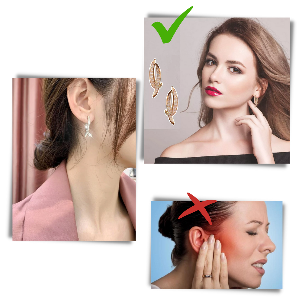 Boucles d'oreilles doré/ argenté en courbe croisée