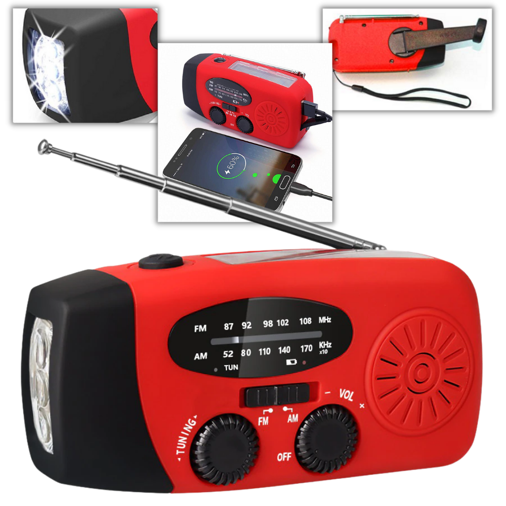 Radio d'urgence multifonctionnelle à dynamo