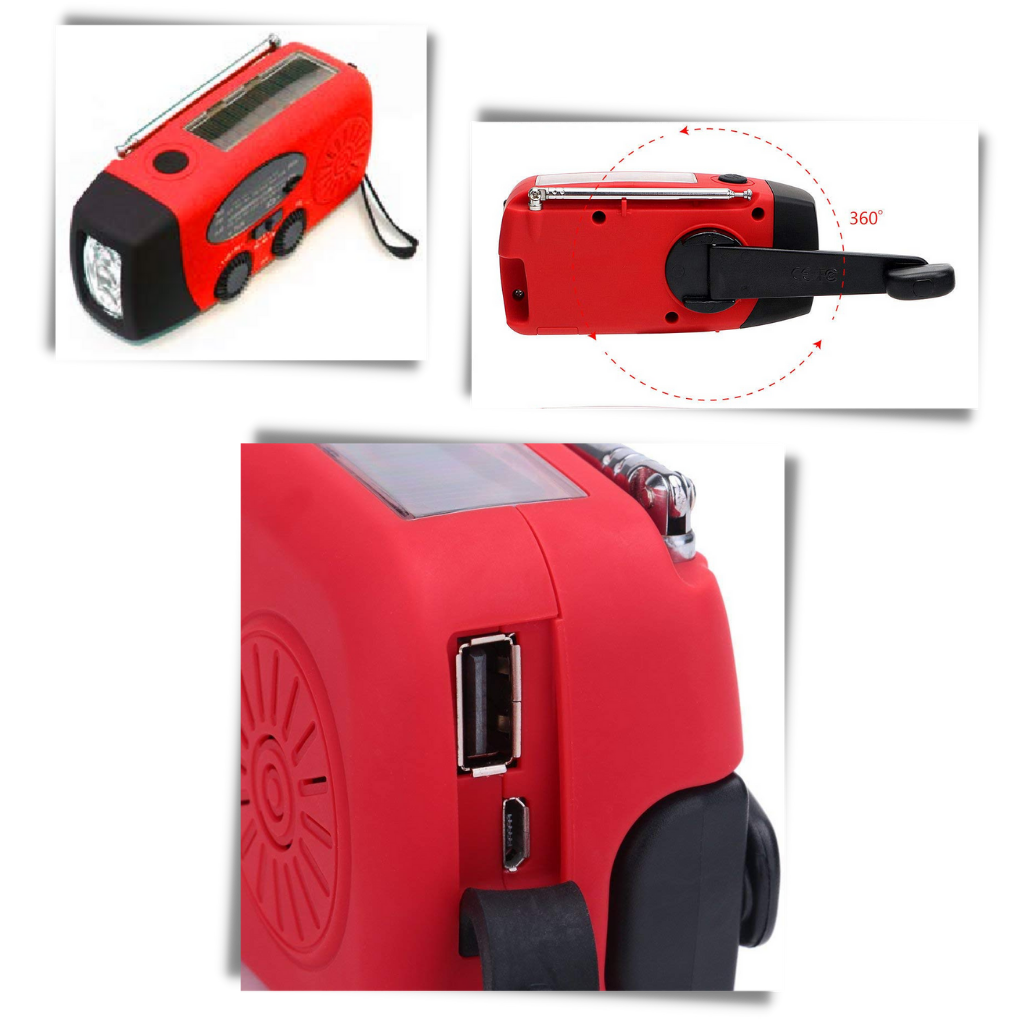 Radio d'urgence multifonctionnelle à dynamo
