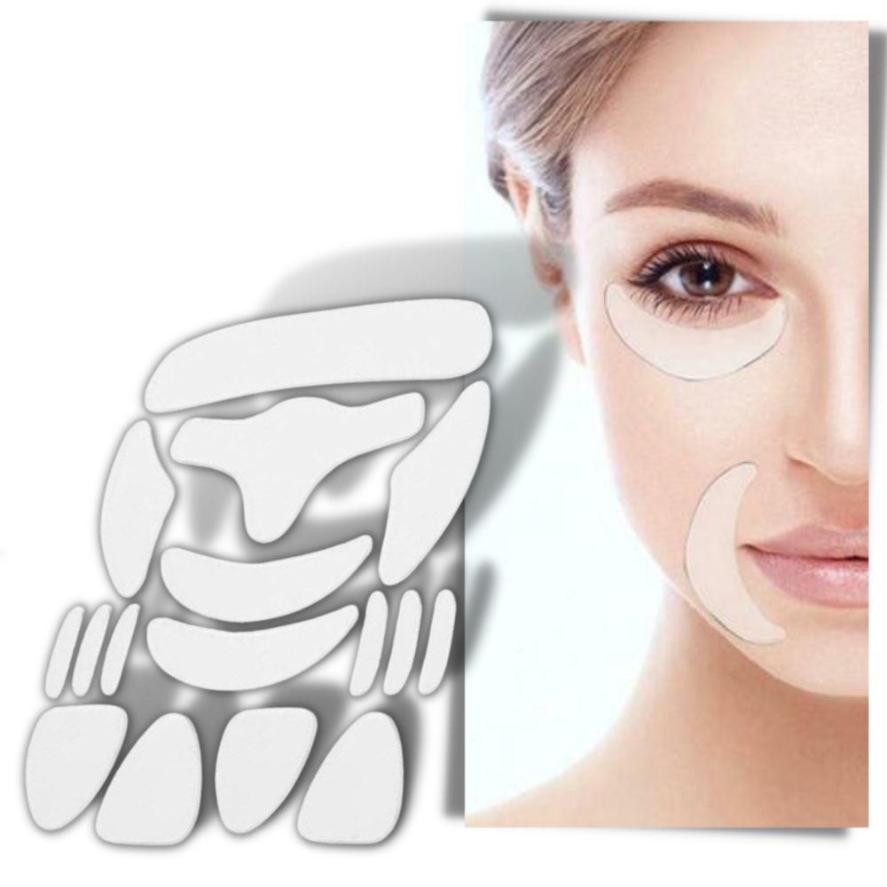 16 Patchs en silicone anti-rides pour le visage