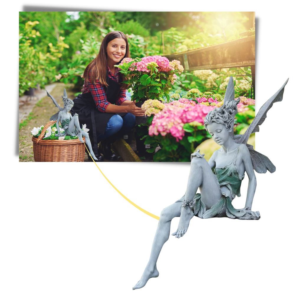 Ornement de jardin en forme de statue de fée