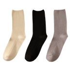3 Paires de chaussettes côtelées en coton pour femmes
