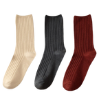 3 Paires de chaussettes côtelées en coton pour femmes