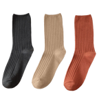 3 Paires de chaussettes côtelées en coton pour femmes