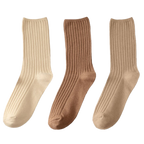 3 Paires de chaussettes côtelées en coton pour femmes