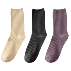 3 Paires de chaussettes côtelées en coton pour femmes