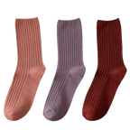 3 Paires de chaussettes côtelées en coton pour femmes