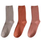 3 Paires de chaussettes côtelées en coton pour femmes