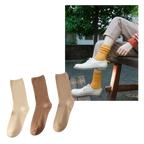 3 Paires de chaussettes côtelées en coton pour femmes