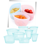 Lot de 8 sacs réutilisables en silicone pour aliments