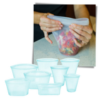 Lot de 8 sacs réutilisables en silicone pour aliments