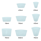 Lot de 8 sacs réutilisables en silicone pour aliments