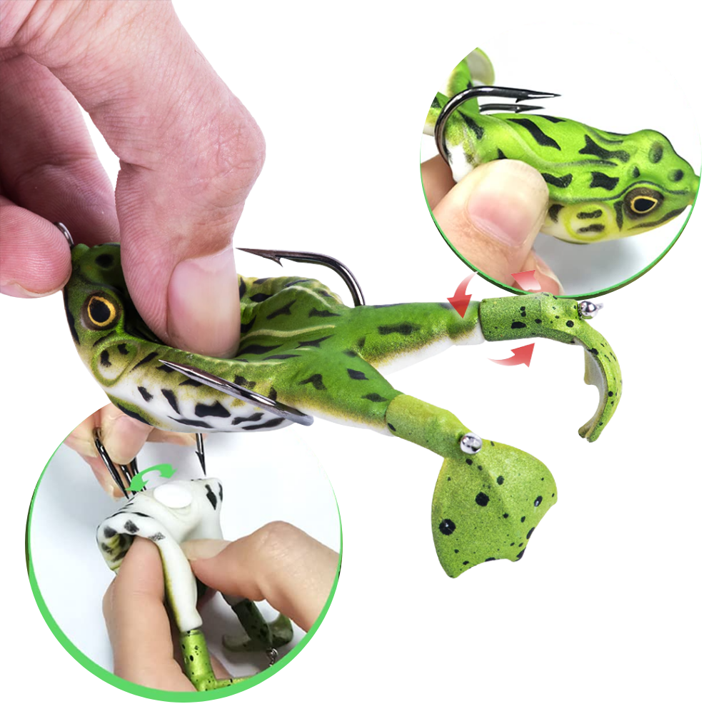 Leurre de pêche en silicone en forme de grenouille