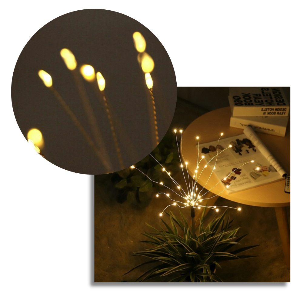 Lumières en forme de feux d'artifice électriques pour le jardin