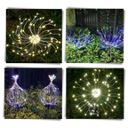 Lumières en forme de feux d'artifice électriques pour le jardin