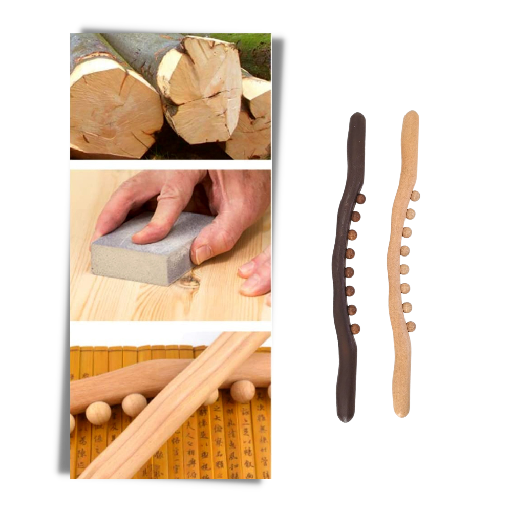 Masseur musculaire en bois naturel