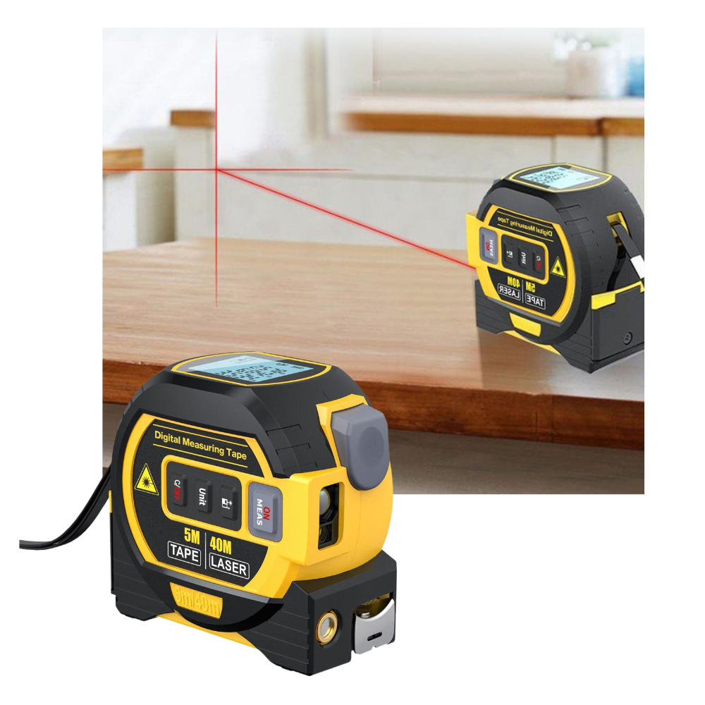 Mètre à ruban laser 3-en-1