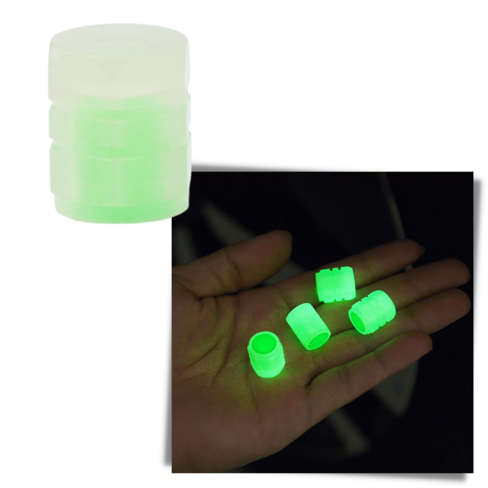 4 Bouchons de valves lumineux pour voitures
