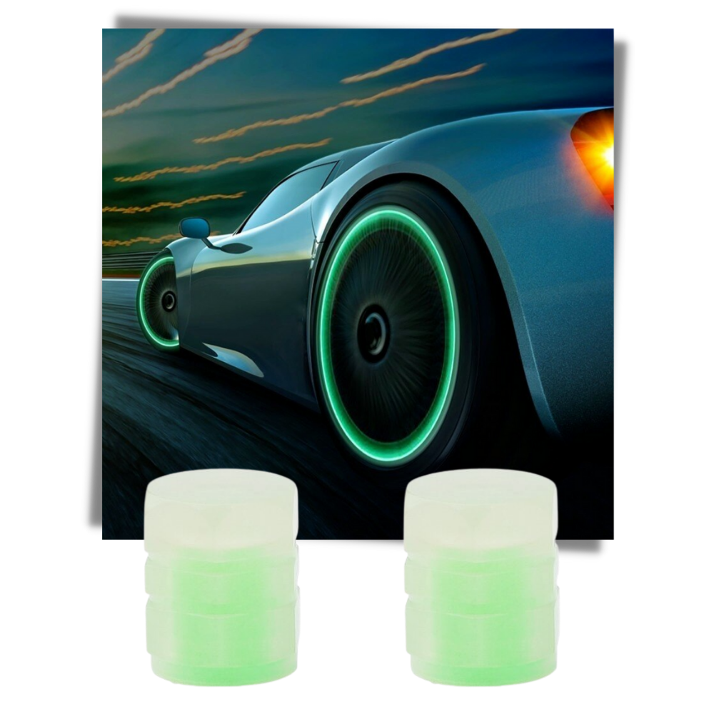 4 Bouchons de valves lumineux pour voitures