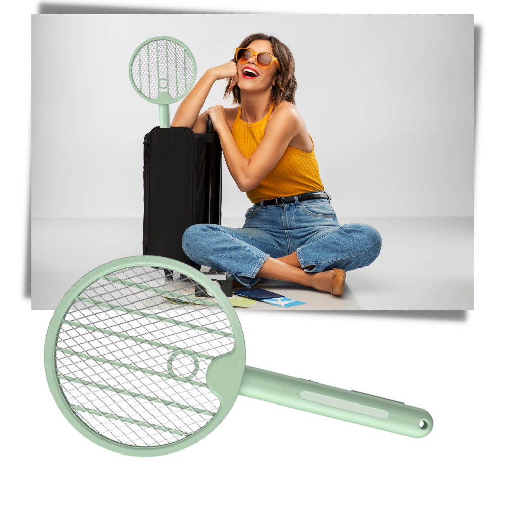 Raquette anti-moustique pliable 2-en-1