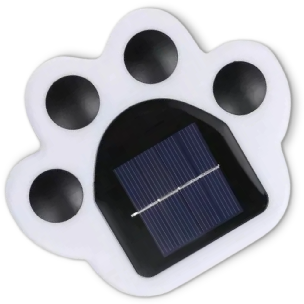 Lumière de chemin en forme d'empreinte de patte à énergie solaire
