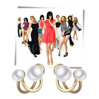 Pendants d'oreilles en perles vintage