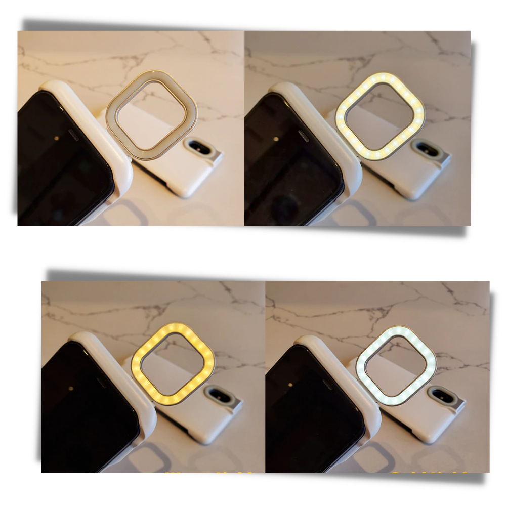 Étui de téléphone avec anneau lumineux LED