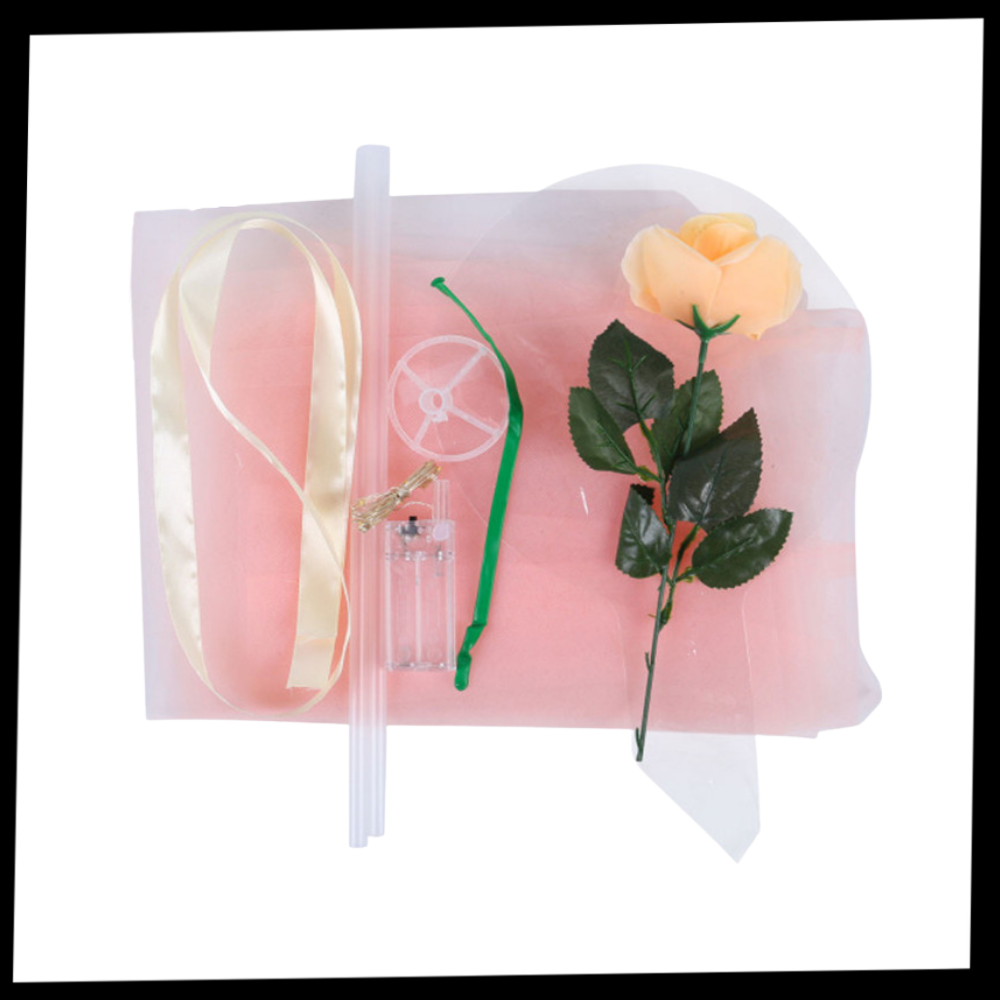 Magnifique ballon LED à rose en DIY