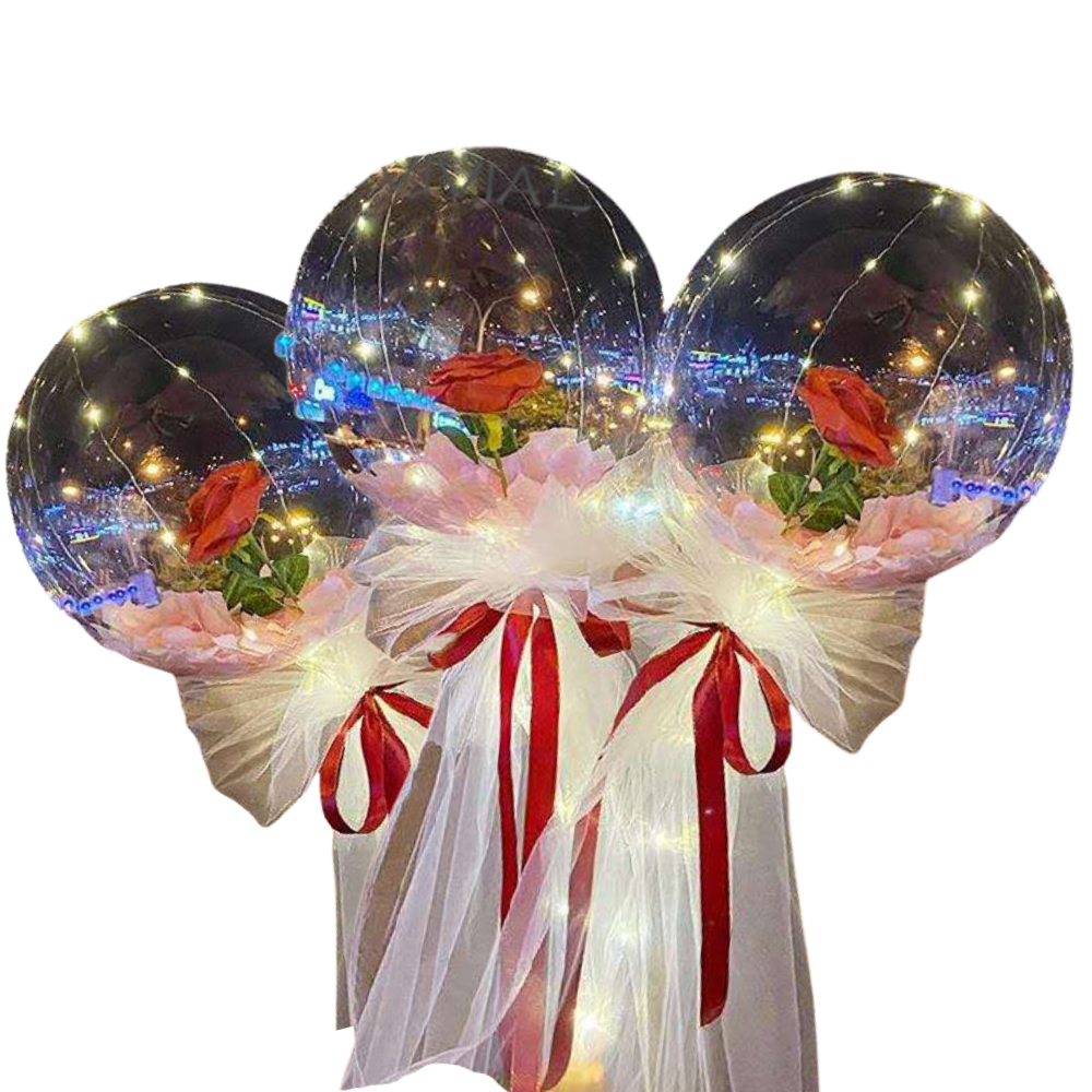 Magnifique ballon LED à rose en DIY
