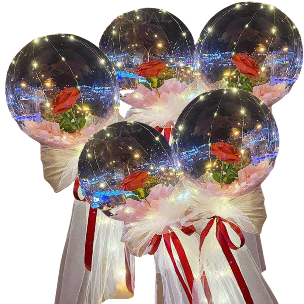 Magnifique ballon LED à rose en DIY