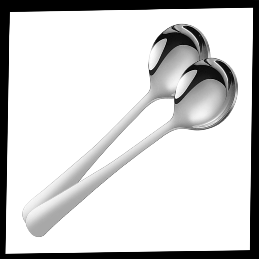 Lot de 2 cuillères en acier inoxydable