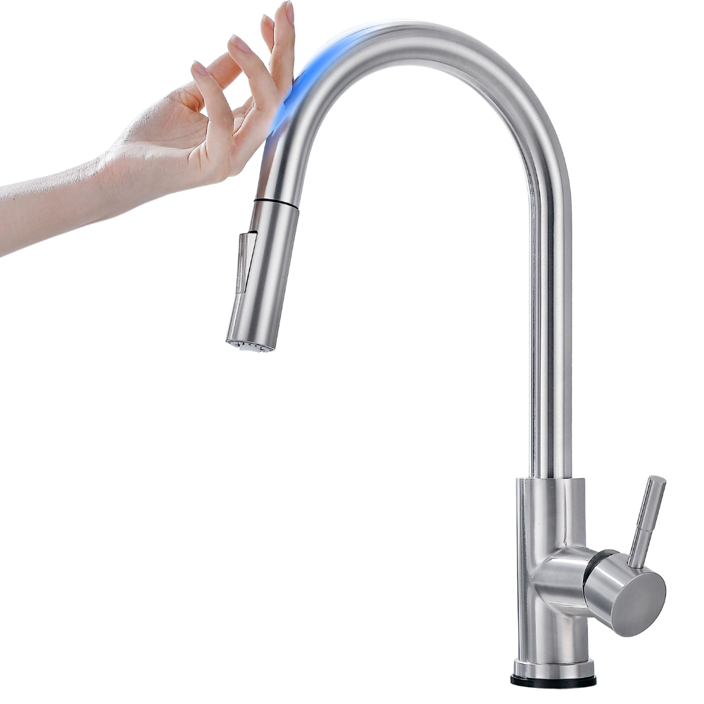Robinet de cuisine flexible avec capteur