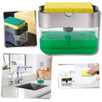Distributeur de détergent de cuisine avec porte-éponge