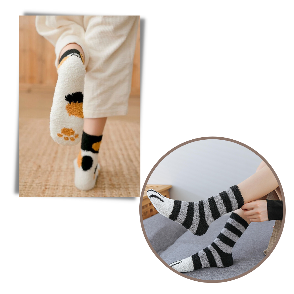 Chaussettes d'hiver en pattes de chat