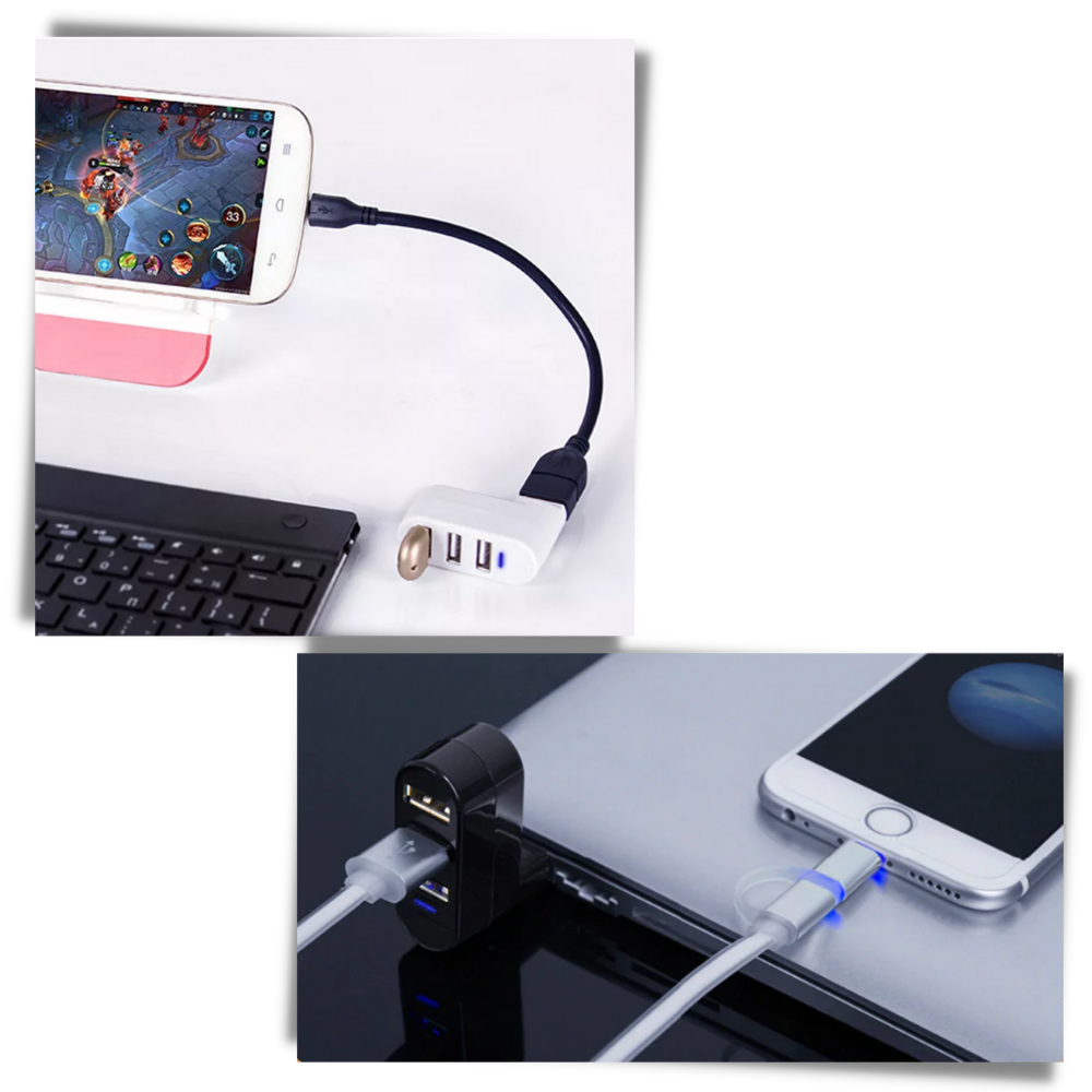 Adaptateur rotatif USB multiport